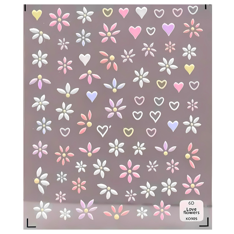 5D Embossed flower stickers