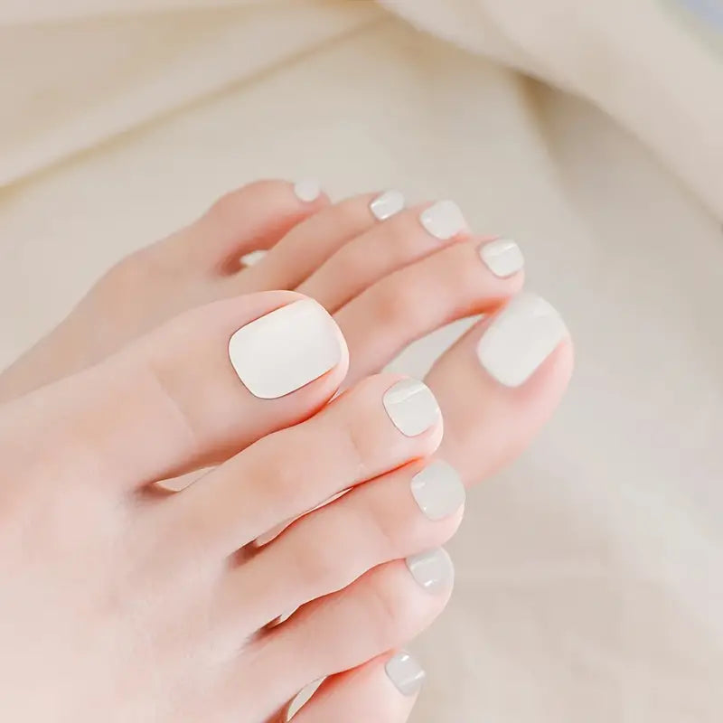 White Semi Cured Gel Toe-nails