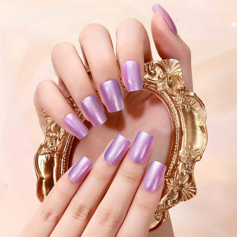 Purple Iridescent Dream Semi-Cured Gel Nails